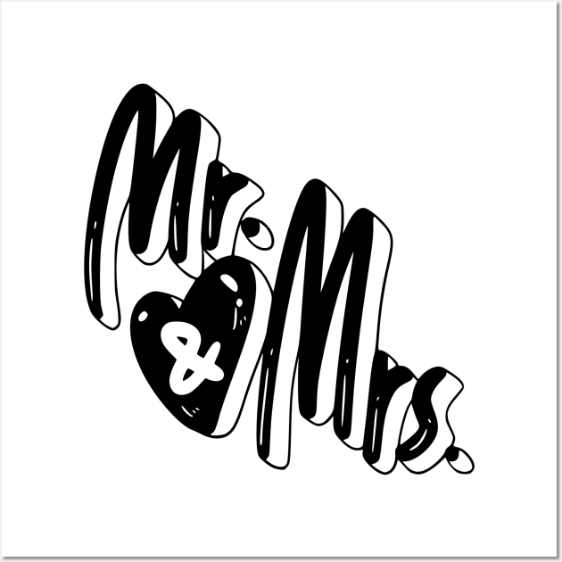 mr and mrs Wall Art by RubyCollection
